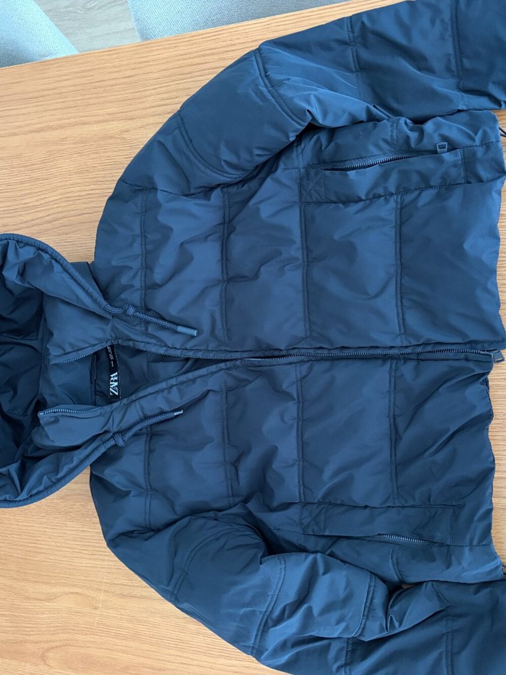 Zara Puff Jacket S navy blue